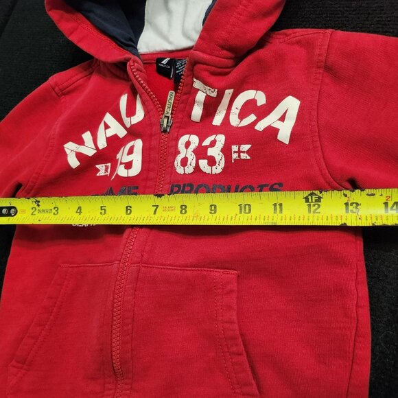 Nautica Boys' Zip-Up Hoodie Sweatshirt‎ Red Size L (7) Cotton & Polyester Blend - Picture 3 of 8